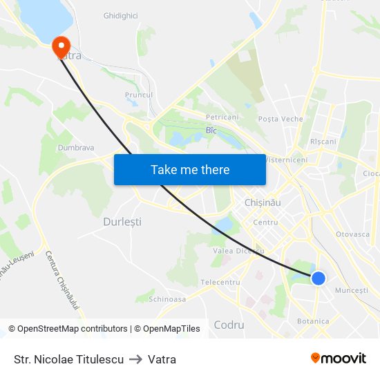 Str. Nicolae Titulescu to Vatra map