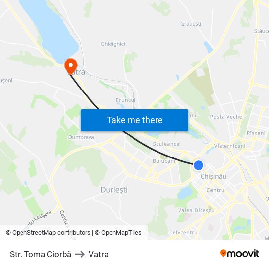 Str. Toma Ciorbă to Vatra map