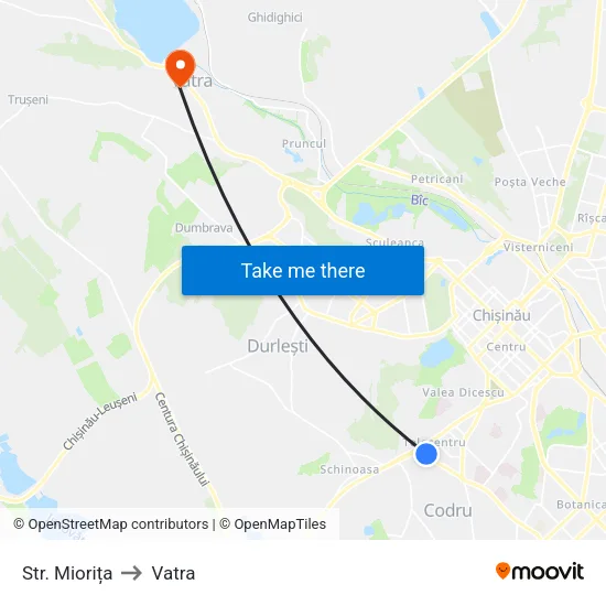 Str. Miorița to Vatra map