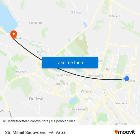 Str. Mihail Sadoveanu to Vatra map