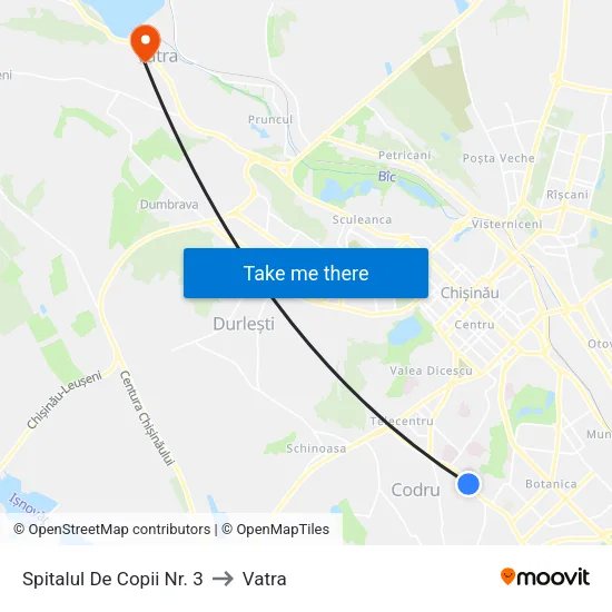 Spitalul De Copii Nr. 3 to Vatra map