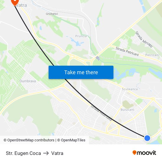 Str. Eugen Coca to Vatra map