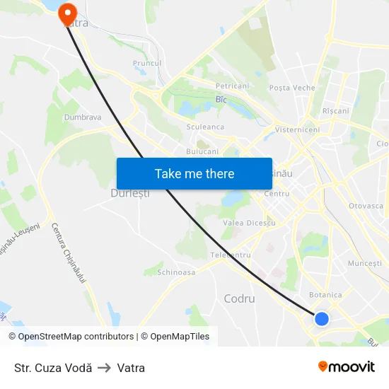 Str. Cuza Vodă to Vatra map