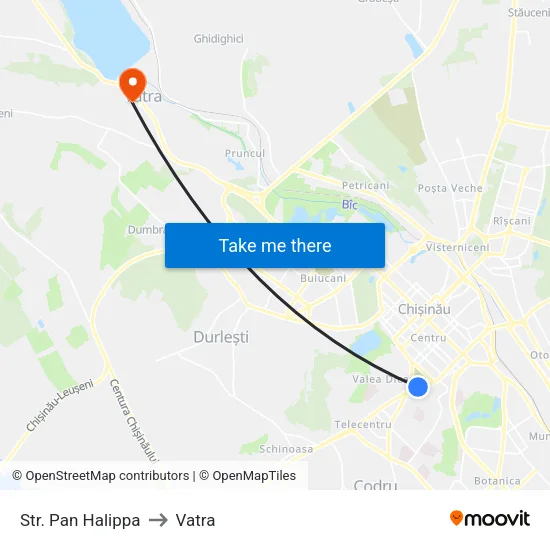 Str. Pan Halippa to Vatra map