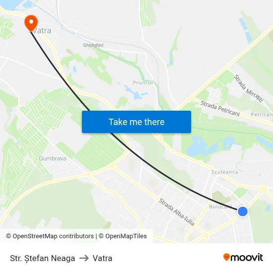Str. Ștefan Neaga to Vatra map