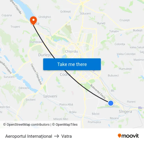 Aeroportul Internațional to Vatra map