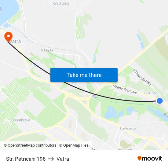 Str. Petricani 198 to Vatra map