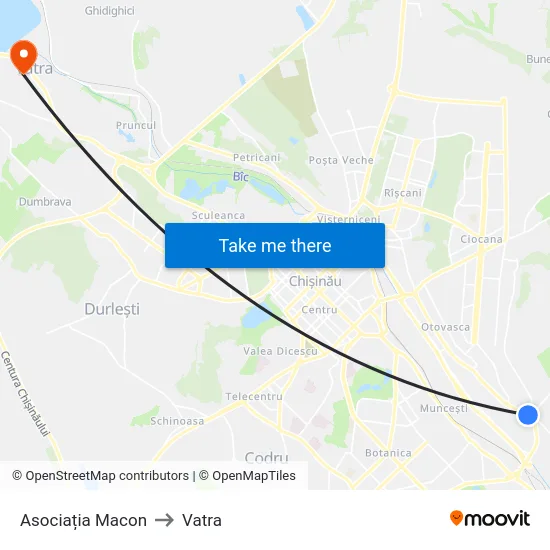 Asociația Macon to Vatra map
