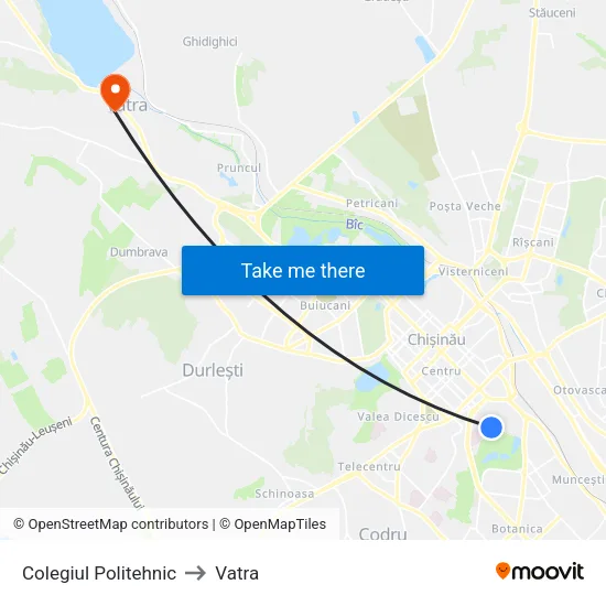 Colegiul Politehnic to Vatra map
