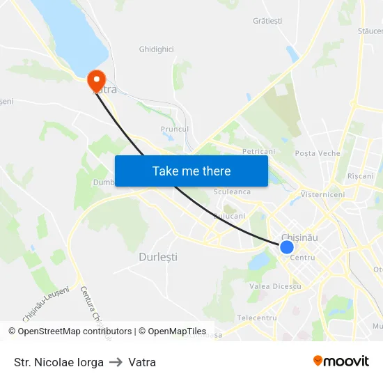 Str. Nicolae Iorga to Vatra map