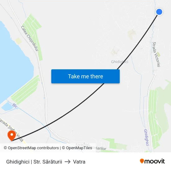 Ghidighici | Str. Sărăturii to Vatra map