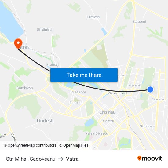 Str. Mihail Sadoveanu to Vatra map