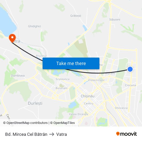 Bd. Mircea Cel Bătrân to Vatra map