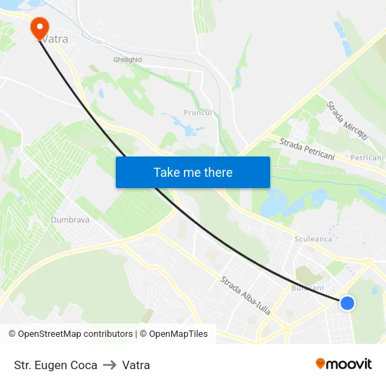 Str. Eugen Coca to Vatra map