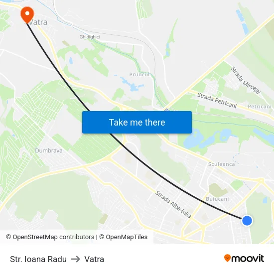 Str. Ioana Radu to Vatra map