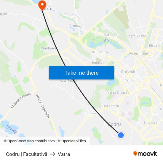 Codru | Facultativă to Vatra map