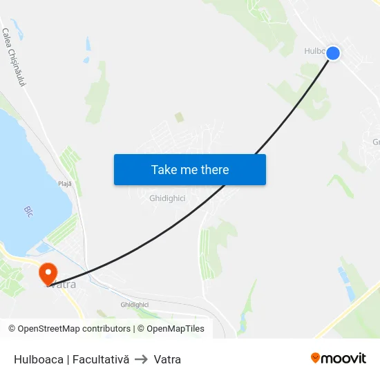 Hulboaca | Facultativă to Vatra map