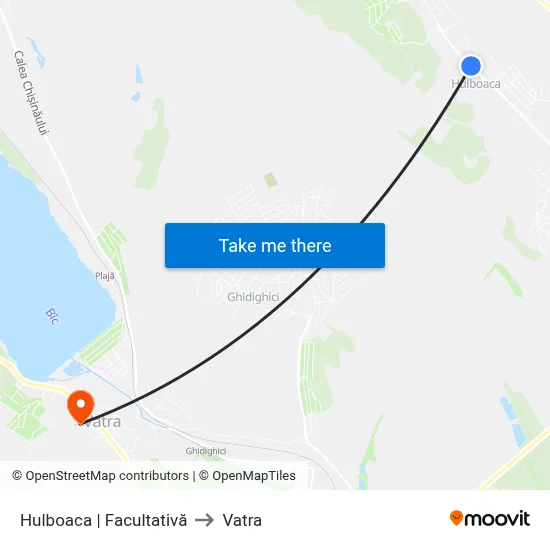 Hulboaca | Facultativă to Vatra map