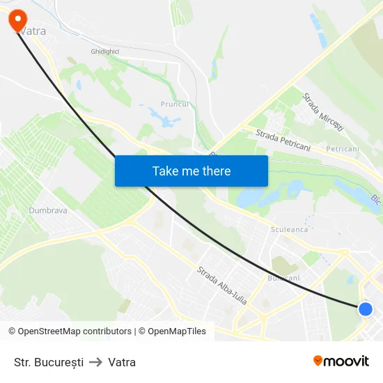 Str. București to Vatra map