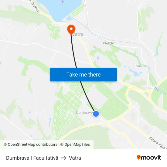 Dumbrava | Facultativă to Vatra map