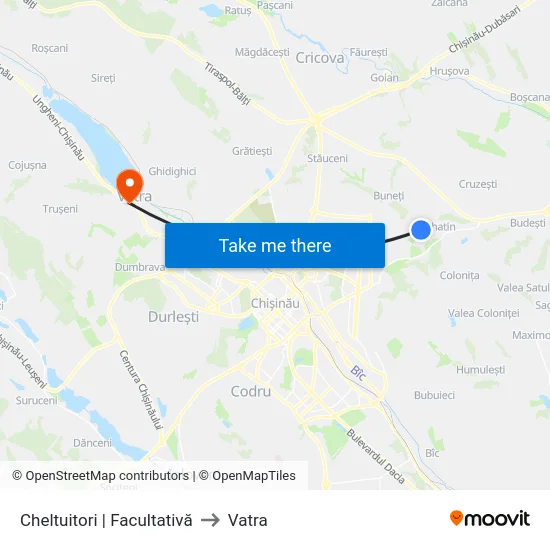 Cheltuitori | Facultativă to Vatra map