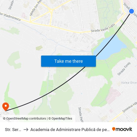 Str. Serghei Lazo to Academia de Administrare Publică de pe lângă Președintele Republicii Moldova map