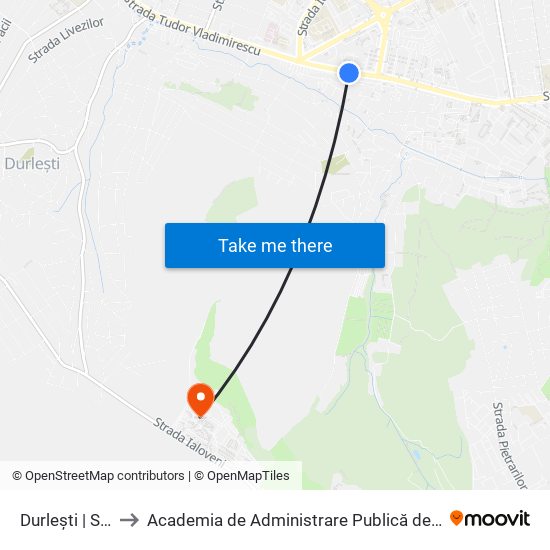 Durlești | Str. Vasile Lupu to Academia de Administrare Publică de pe lângă Președintele Republicii Moldova map