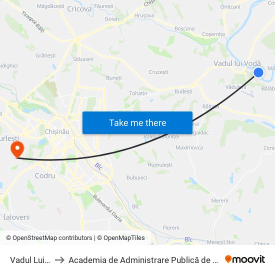 Vadul Lui Vodă | Plaja to Academia de Administrare Publică de pe lângă Președintele Republicii Moldova map