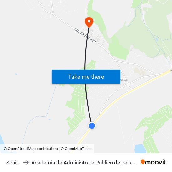 Schinoasa to Academia de Administrare Publică de pe lângă Președintele Republicii Moldova map