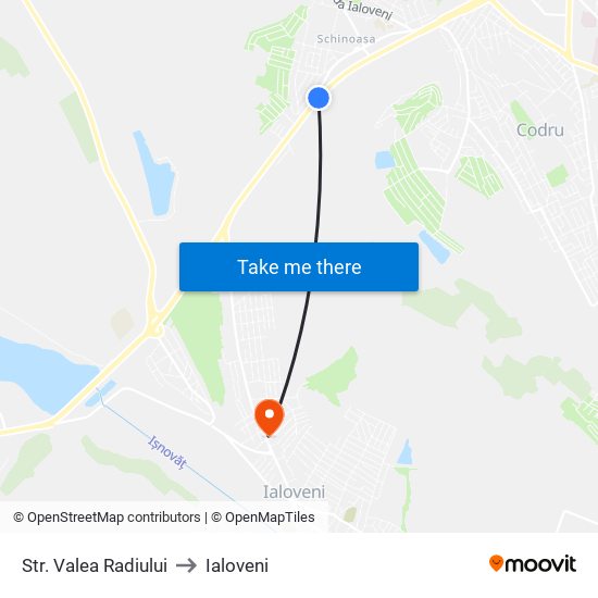 Str. Valea Radiului to Ialoveni map