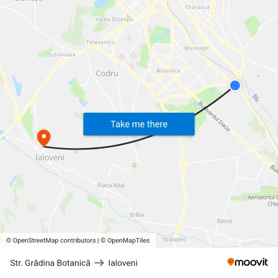 Str. Grădina Botanică to Ialoveni map