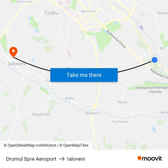 Drumul Spre Aeroport to Ialoveni map