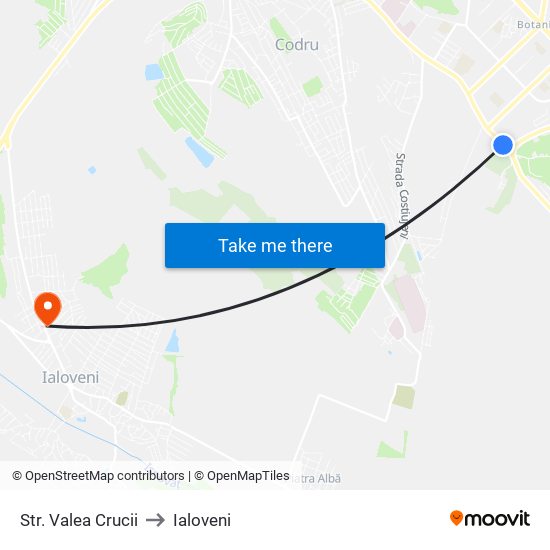 Str. Valea Crucii to Ialoveni map
