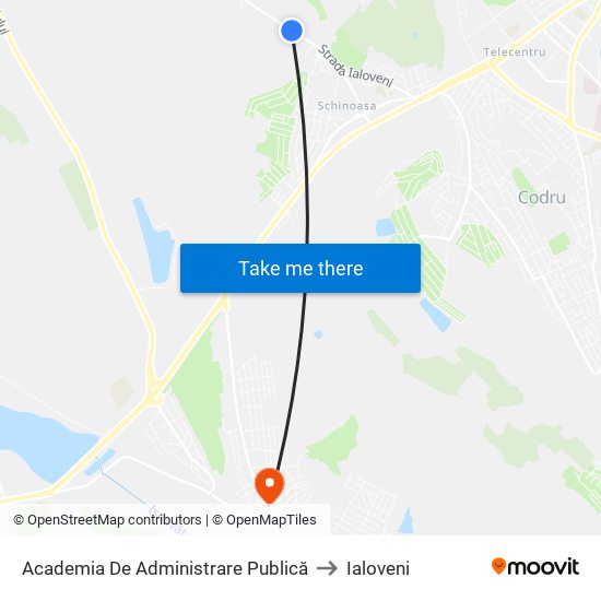 Academia De Administrare Publică to Ialoveni map