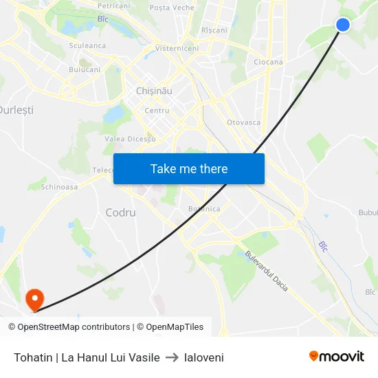 Tohatin | La Hanul Lui Vasile to Ialoveni map