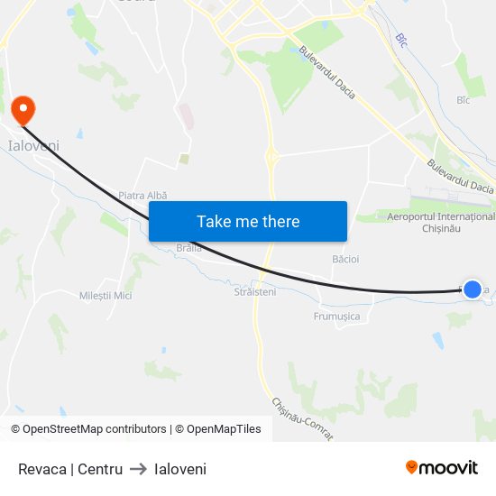 Revaca | Centru to Ialoveni map