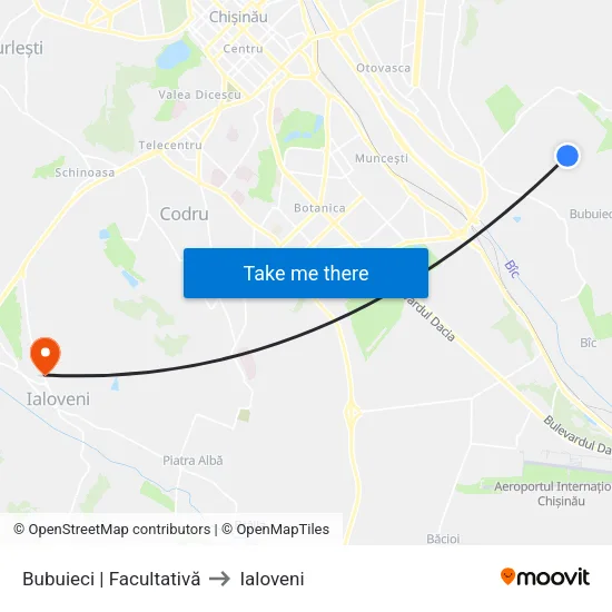Bubuieci | Facultativă to Ialoveni map