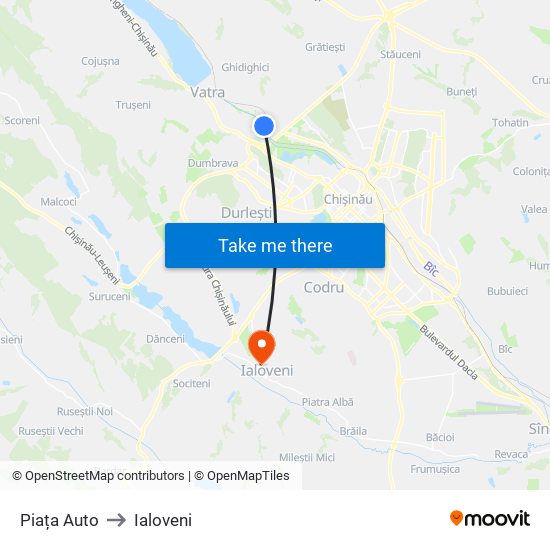 Piața Auto to Ialoveni map