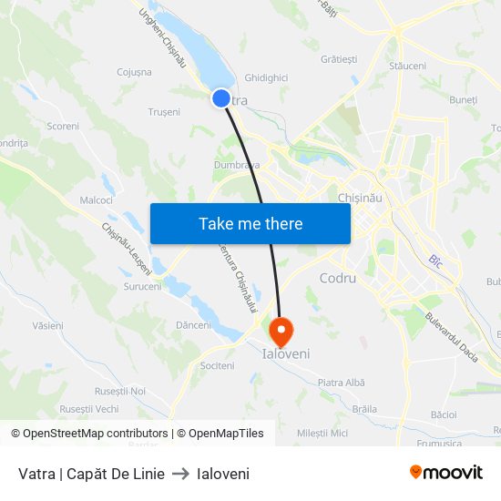 Vatra | Capăt De Linie to Ialoveni map