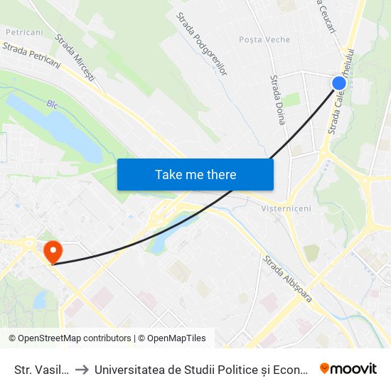 Str. Vasile Badiu to Universitatea de Studii Politice și Economice Europene (USPEE) map