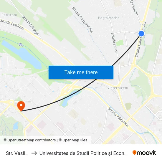 Str. Vasile Badiu to Universitatea de Studii Politice și Economice Europene (USPEE) map
