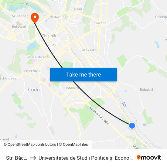 Str. Băcioii Noi to Universitatea de Studii Politice și Economice Europene (USPEE) map