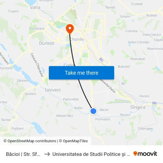 Băcioi | Str. Sfântul Gheorghe to Universitatea de Studii Politice și Economice Europene (USPEE) map