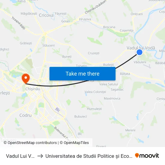 Vadul Lui Vodă | POD to Universitatea de Studii Politice și Economice Europene (USPEE) map