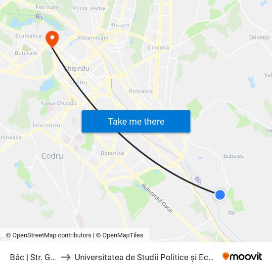 Bâc | Str. Grădinarilor to Universitatea de Studii Politice și Economice Europene (USPEE) map