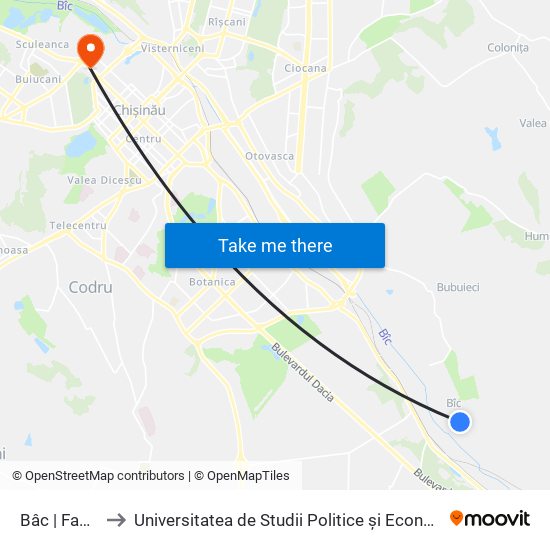 Bâc | Facultativă to Universitatea de Studii Politice și Economice Europene (USPEE) map