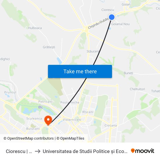 Ciorescu | Răscruce to Universitatea de Studii Politice și Economice Europene (USPEE) map