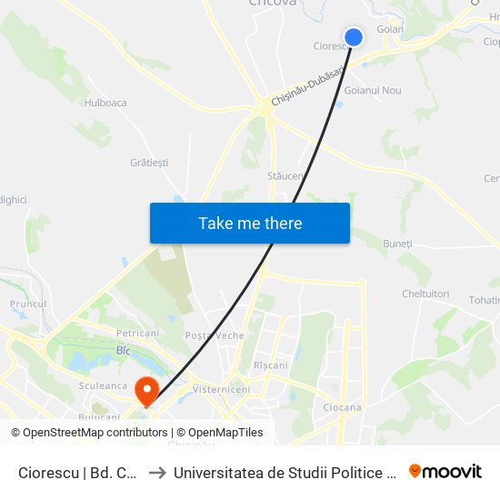 Ciorescu | Bd. Constantin Negruzzi to Universitatea de Studii Politice și Economice Europene (USPEE) map