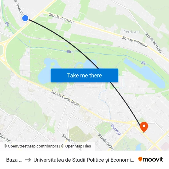 Baza Auto to Universitatea de Studii Politice și Economice Europene (USPEE) map