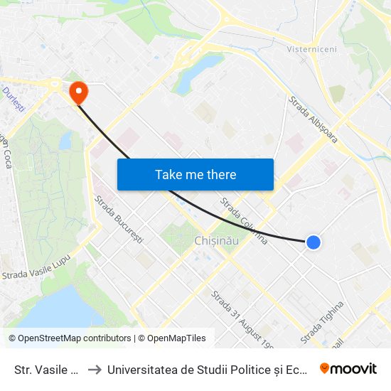 Str. Vasile Alecsandri to Universitatea de Studii Politice și Economice Europene (USPEE) map
